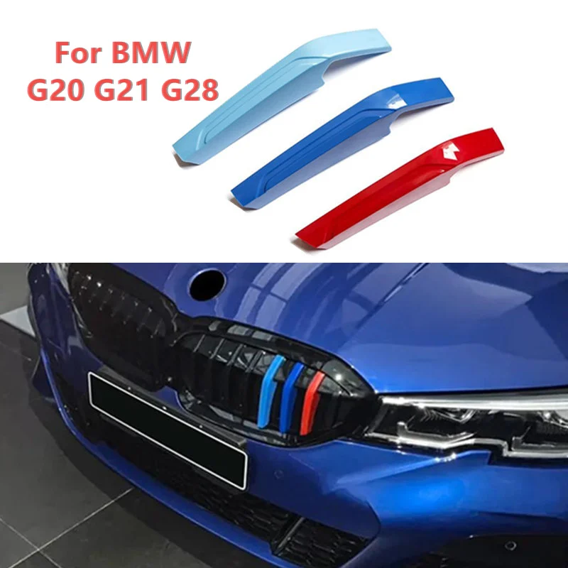 

For BMW G20 G21 G28 New 3 Series 2019 2020 2021 2022 Car Front Grille Trim Strips Grill Cover 3D M Stickers Accessories