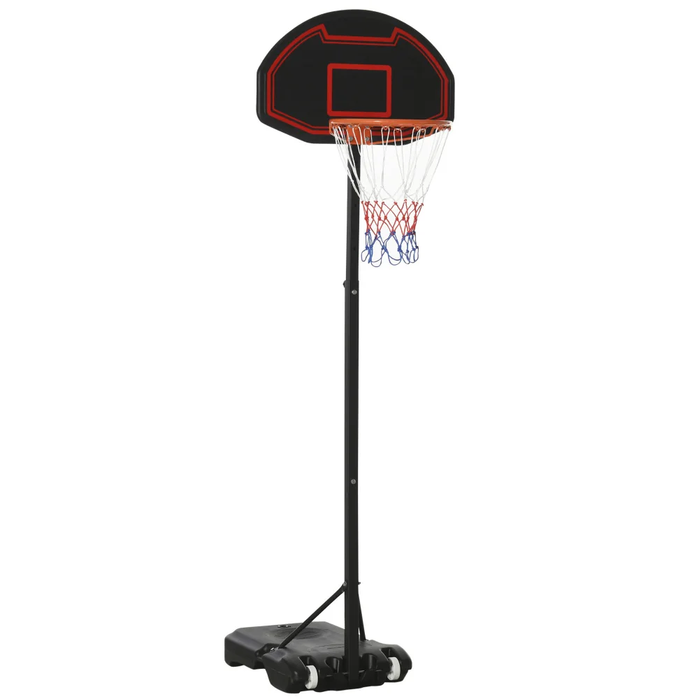 

Portable Basketball Hoop Stand, 5.1-6.9ft Height-Adjustable Basketball System with 29'' Backboard and Wheels for Indoor