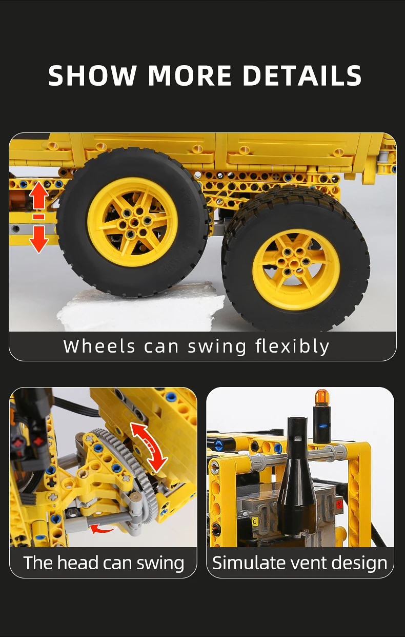 MOULD KING 17010 Technical Car Engineering Vehicle Toys APP RC Dump Truck Set Blocks MOC-8002 Bricks Christmas Gifts For Boys