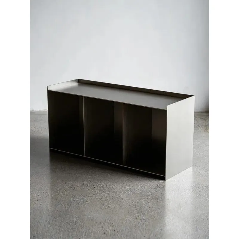 for Stainless steel side cabinet, entrance cabinet, simple modern locker, living room multi-compartment layered locker