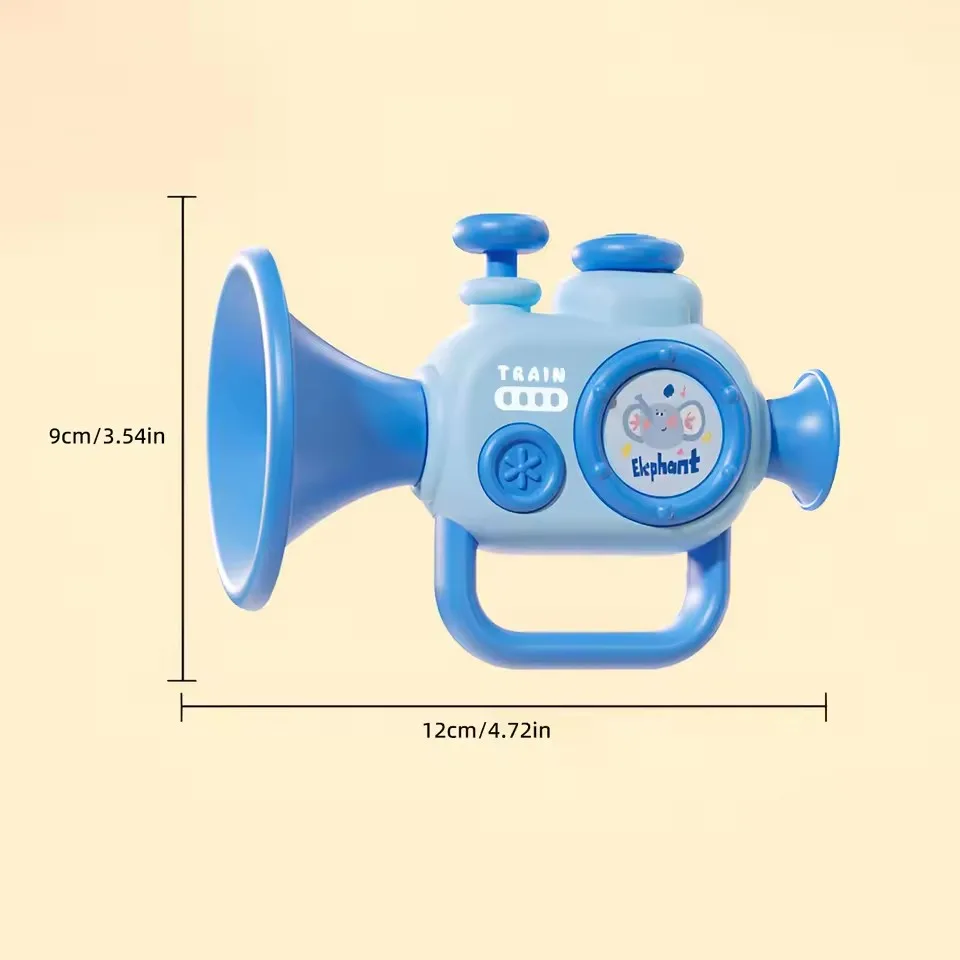Baby Early Learning Whistle Musical Instrument Trumpet Toy Speech Enhancement Cartoon Hanging Rope for Kids Musical Play Gift