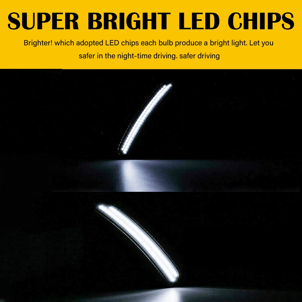 4 قطعة عدسة الدخان الجانب ماركر ضوء ل شاحن دودج 2015-2022 الجبهة الخلفية مؤشر ضوء السوبر مشرق #6