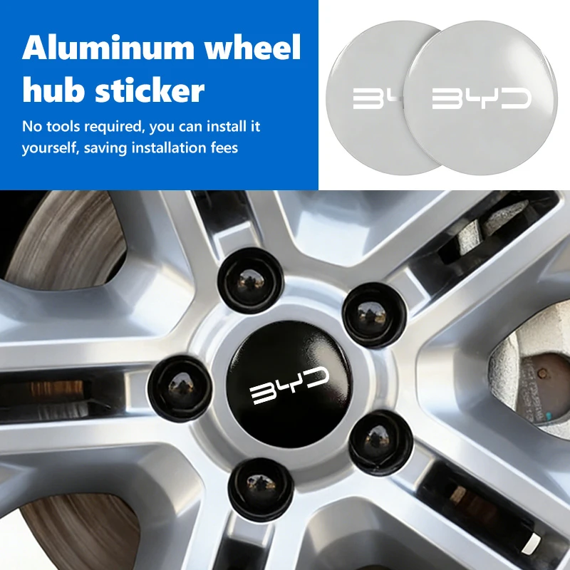 For BYD 56mm 4pcs Car Wheel Center Hub Cap Badge Logo Sticker Atto F0 G3 I3 Ea1 F3 E6 Yuan Plus Song Max Tang Dmi