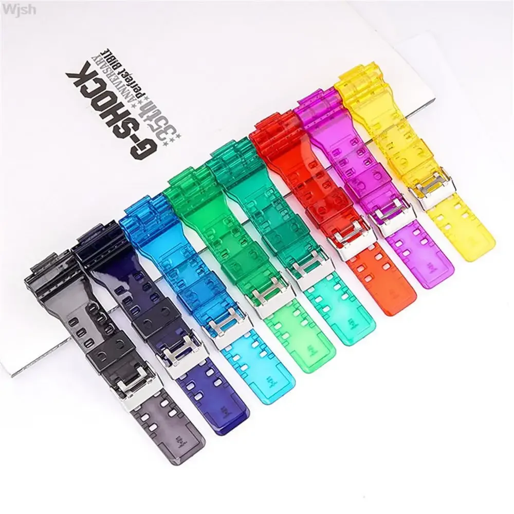 Transparent Resin Sport Strap for Casio G-Shock GA-100/110/120/150/200/300 GD-100/110/120 GAX-100 TPU Replacement Wrist Band