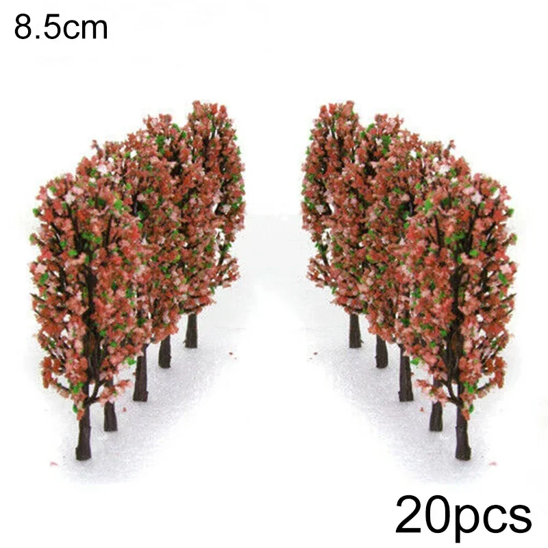 20Pcs 8.5cm Train Layout Model Flower Trees Street Park Scenery Sand Table Decor Layout Building Sand Table Models Toys