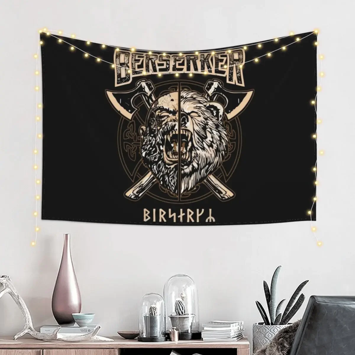 Viking Berserker Norse Pagan Bear Warrior Tapestry Decor For Room Nordic Home Decor Custom Tapestry