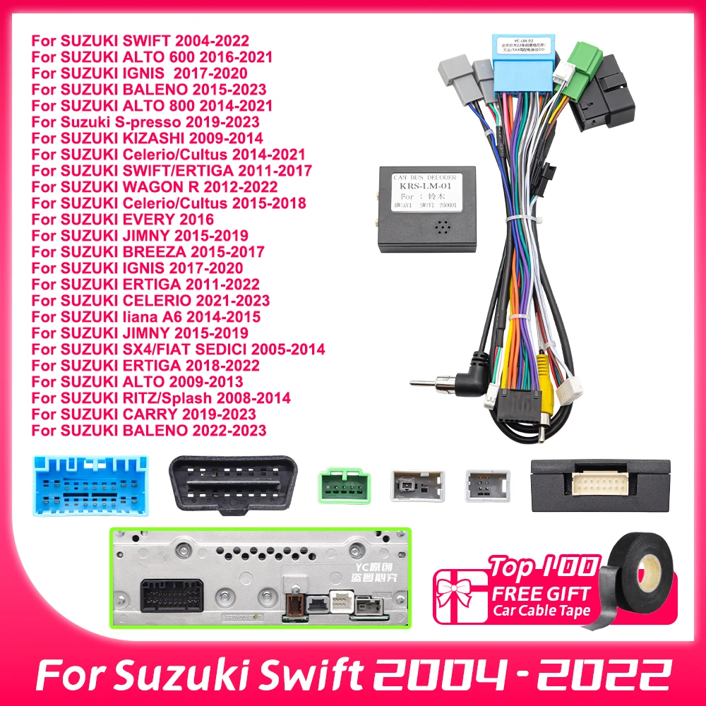 Decodificador Canbus OD-LM-01 para Suzuki Jimny SX4, Adaptador de Cable Android de Alta Gama de 16 Pines para Suzuki Swift 2004-2022 OBD