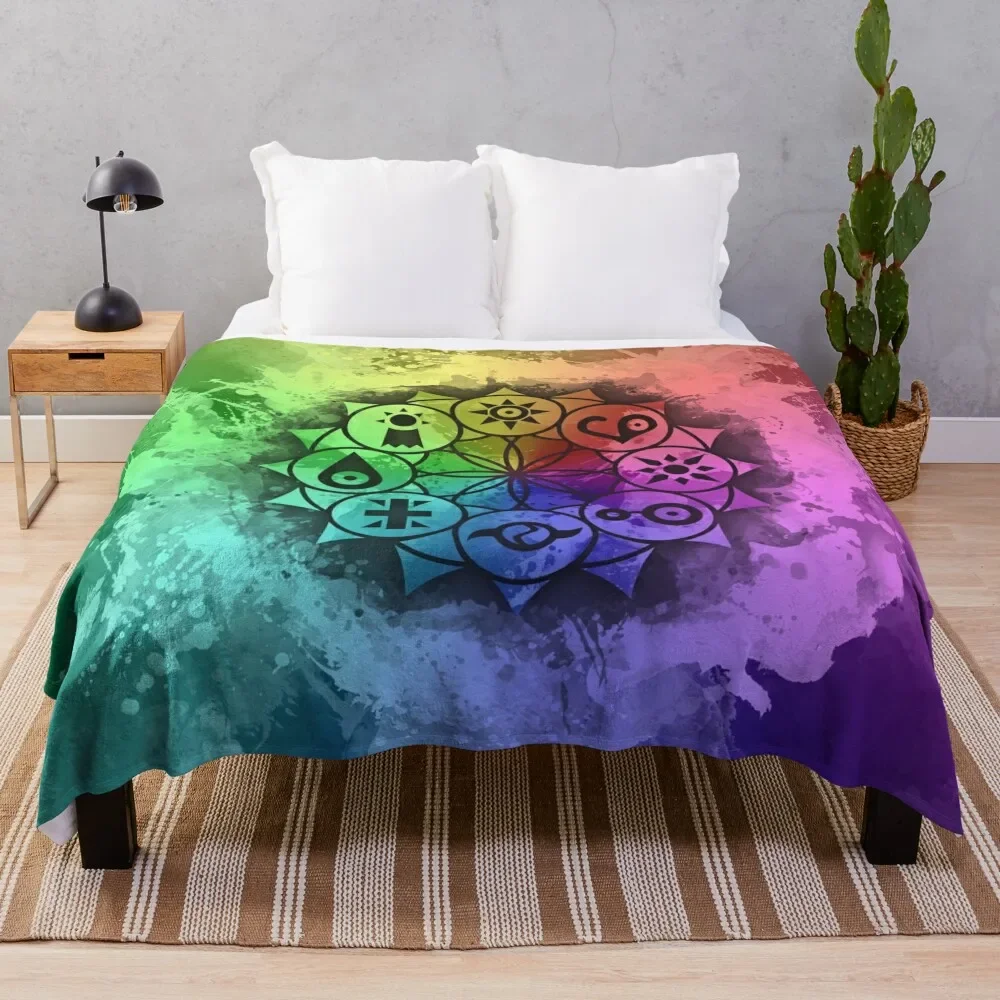 Digimon Mandala Paint Throw Blanket Blankets Sofas Of Decoration Flannel Blankets