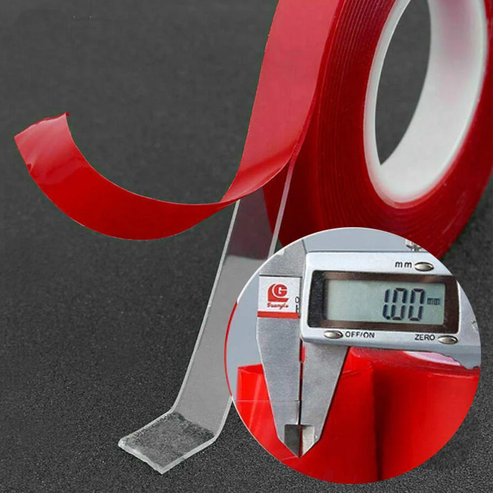 Cinta adhesiva transparente de doble cara de 10M, 5mm-35mm de ancho, cinta acrílica resistente al agua, tira de montaje sin rastro para decoración de pared