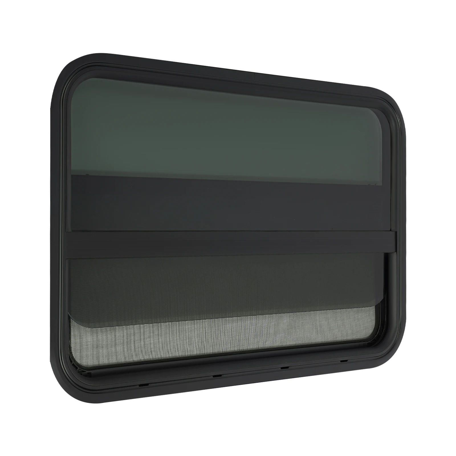 2PCS RV Windows Rounded Sliding Vertical Slide Window Good Sealing for Construction Vehicles RV Privacy Screen Window