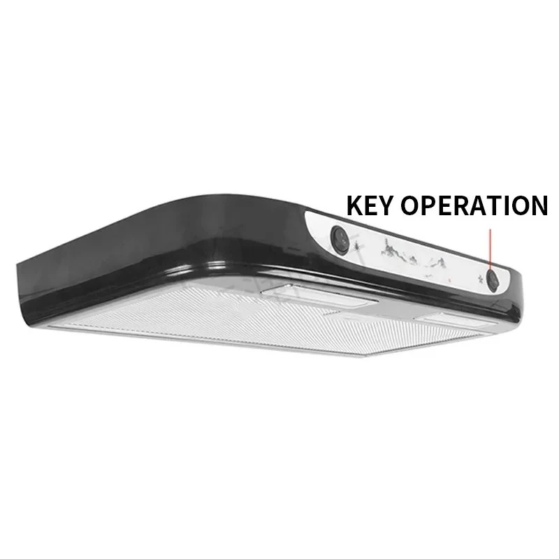RV Vehicle Range Hood 12V Car Kitchen Range Hood Touch Switch & Key Type With Led Light Removable For Cleaning Camper Caravan