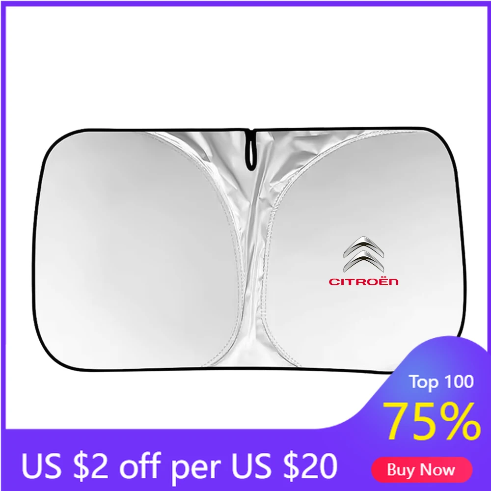 

2026 Hot Car Sticker 1pc Foldable Car Parasol Windshield Sun Shade Protector Cover Front Window-UV Protection For Citroen C1 C2