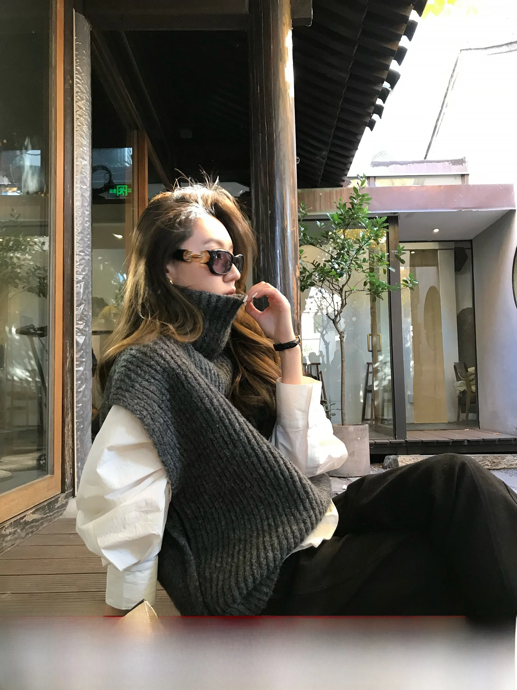 

Gakee Official High Collar Svel Knitted Sweater Vest Women's Faion Autumn Winter New Sle Versatile Layering Top