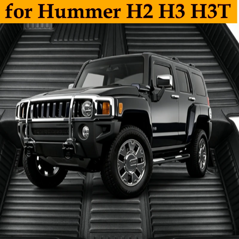 Custom Car Floor Mats for Hummer H2 H3 H3T 2003-2008 2010 Luxury waterproof Interior auto Accessories Carpet PU Trunk Rugs Foot