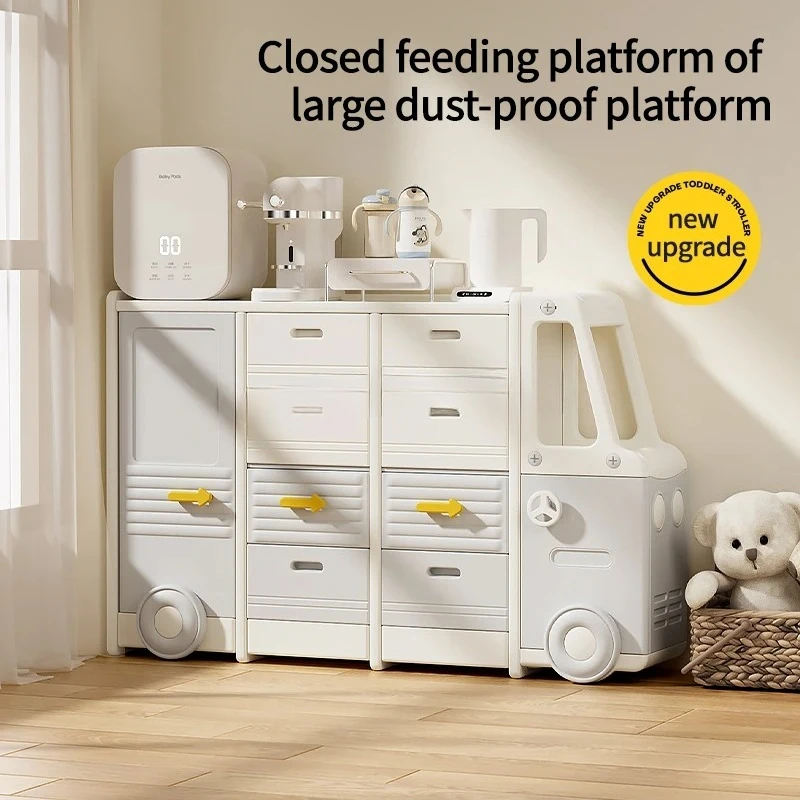 Larger Storage Space Children's Furniture with Drawer Plastic Toy Organizers and Storage Car Shape Kids Storage Cabinet
