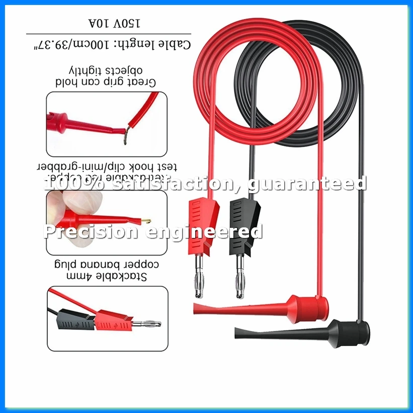 

P1308D 25PCS Multimeter Silicone Test Lead Kit with Replaceable Needle Spanner Alligator Clip 4mm Banana Plug-A23R