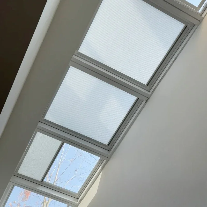 Honeycomb awning, sun room ceiling curtain, balcony sunroof shading, electric remote control