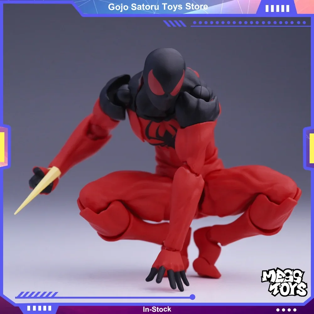 

MESS TOYS Spider Man Action Doll Black Neighbor Symbiosis SpiderMan Character Ct Toy Black Red Movable Joints Anime Model Gift