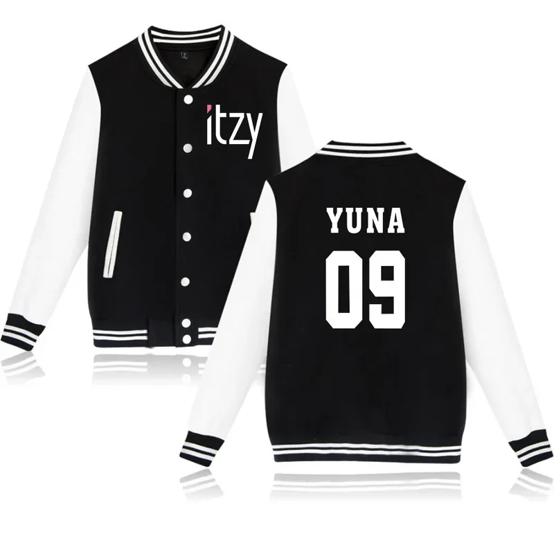 K-pop álbum hoodies para mulheres, moletom, jaqueta bomber, roupas de beisebol, chaeryeong, yuna, ryujin, lia yeji, álbum, k-pop