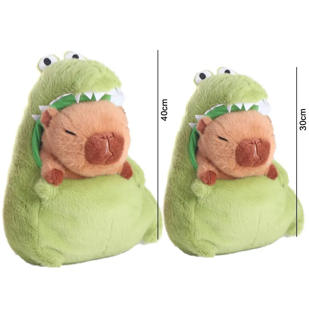 's Accompany Cartoon Crocodile Capybara Simulation Fluffy Capibara Anime Stuffed Soft 30/40cm Capybara Green Crocodile