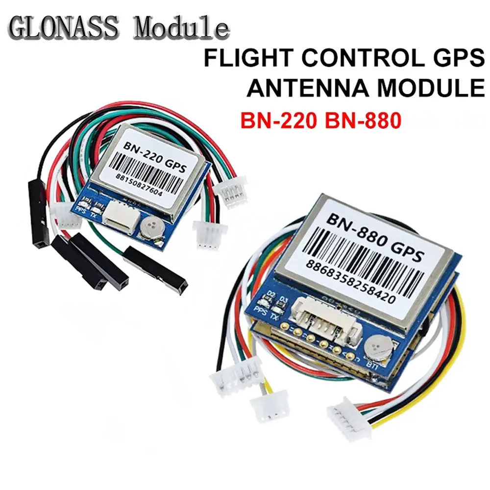 

BN220 BN-880 GNSS Module, 3.0V-5.0V TTL Level GPS GLONASS Dual GPS Module with Built-in FLASH Antenna for RC Drone Airplane
