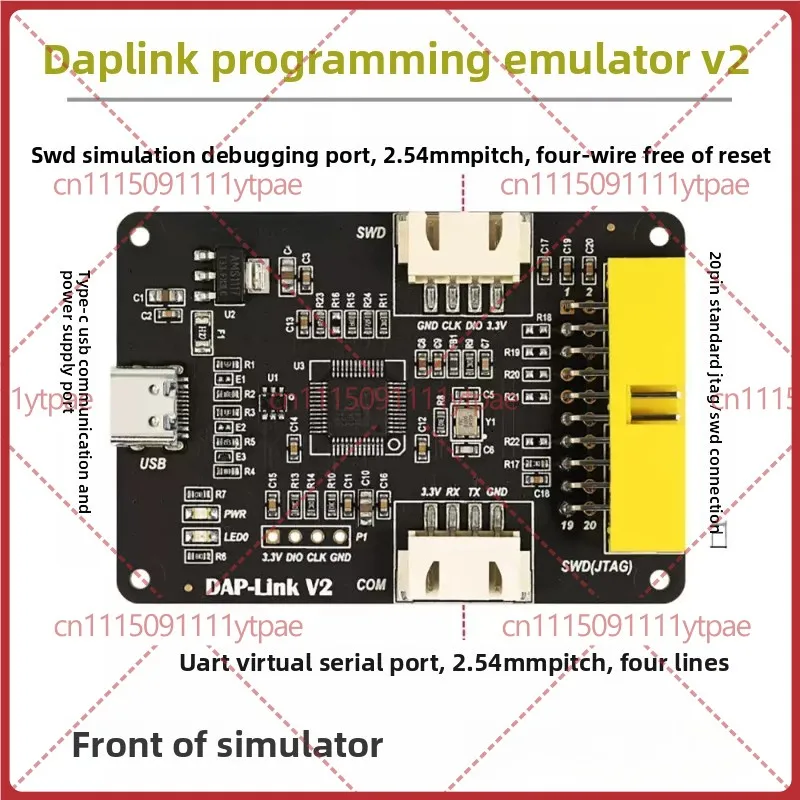 For CMSIS-DAP DAPlink Debugger Programmer For Cortex-M Series MCU Virtual COM Port Download Debug Tool DIY Electronic Parts