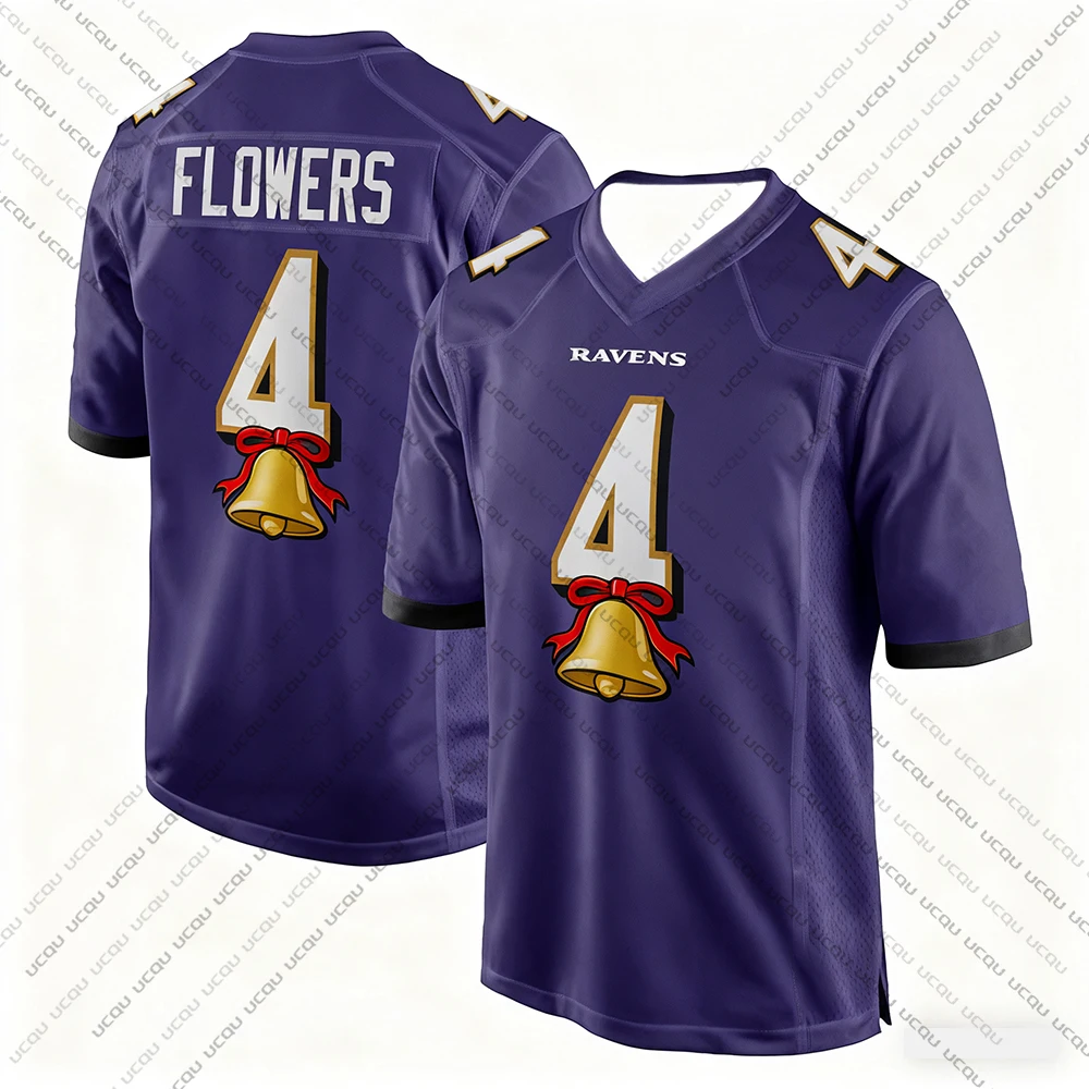 2025 عيد الميلاد الكبار الجاموس كرة القدم الأمريكية جيرسي الرجبي جيرسي الرياضية التدريب جيرسي تي شيرت الغربان سميث 0 عدد