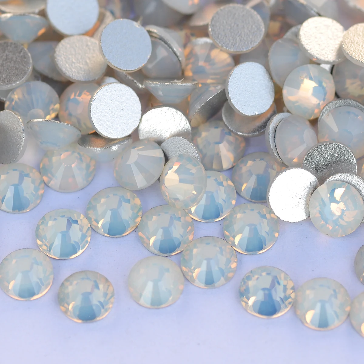 

HiSwaro 5A White Opal 3D Nail Art Rhinestones Flatback Glass Strass Crystal Non Hot Fix Rhinestone For DIY Garment Nails