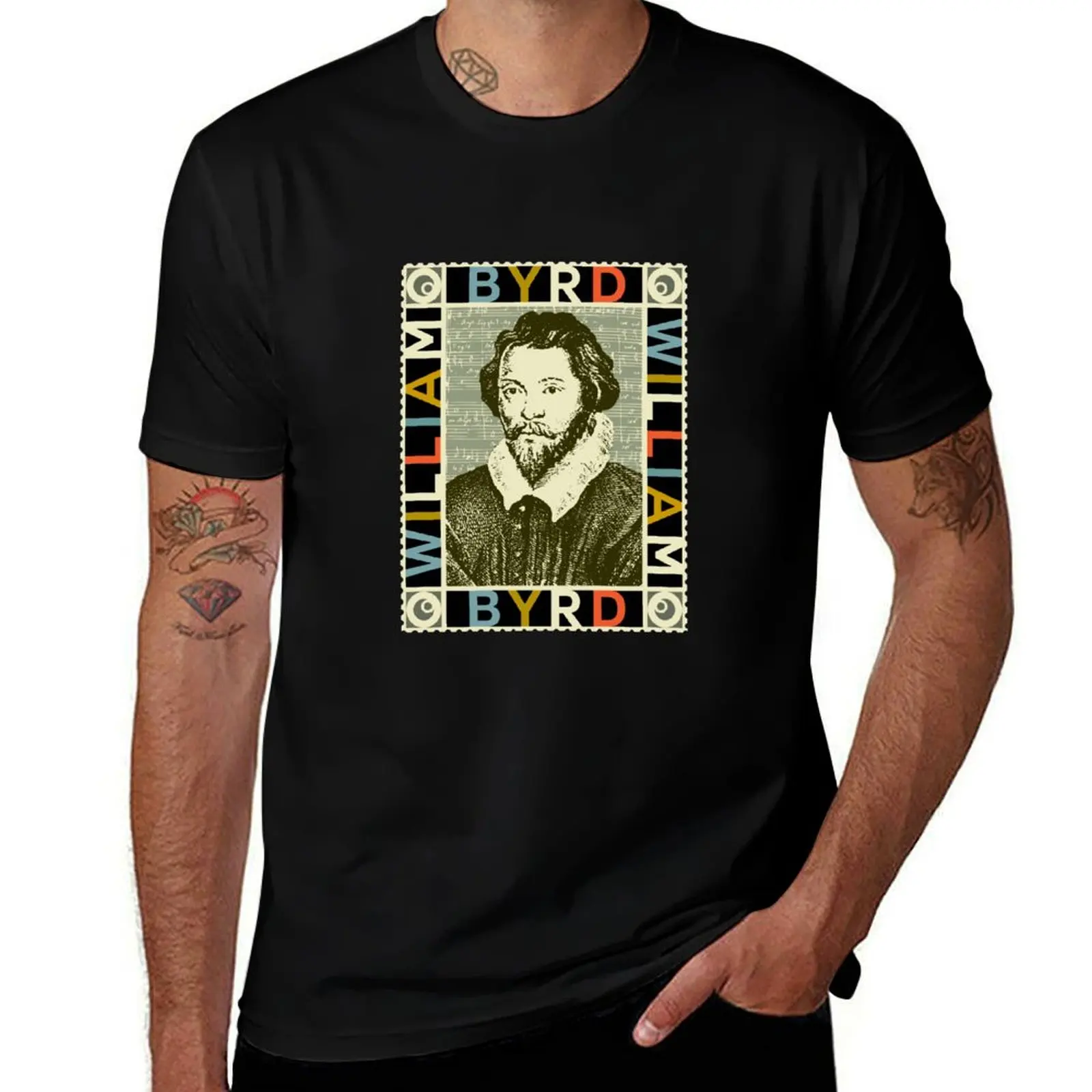 William Byrd (stamp) T-Shirt oversized cotton graphic tees quick drying summer tops heavy weight t shirts for men