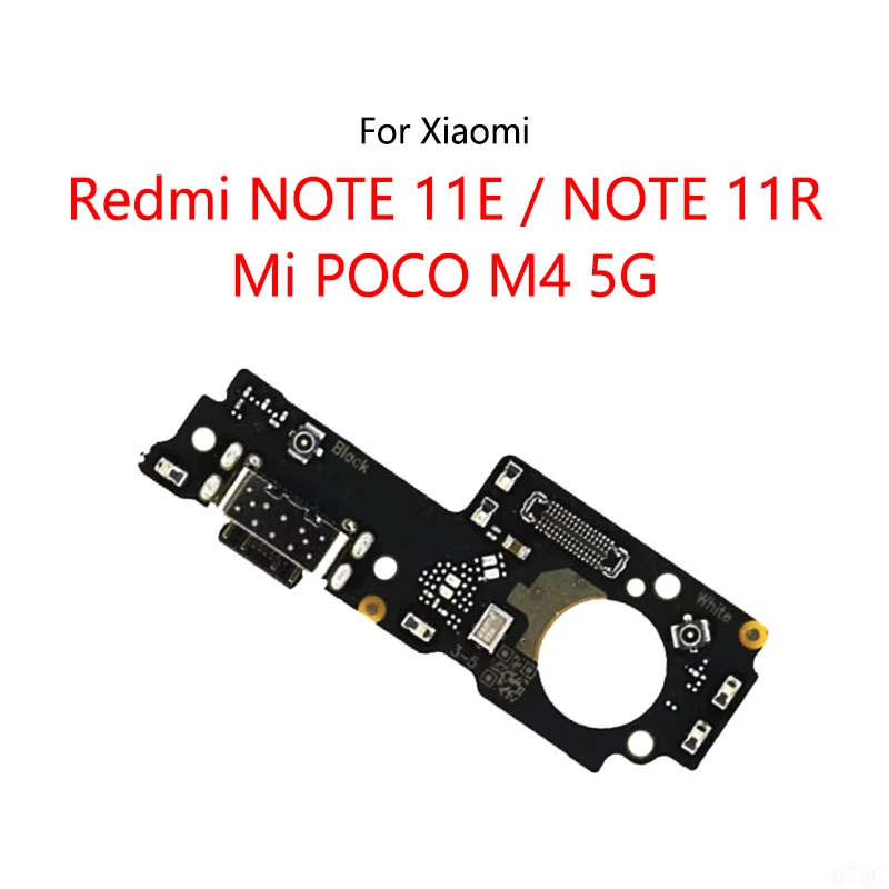 USB Charging Dock Port Socket Jack Connector Charge Board Flex Cable For Xiaomi Redmi NOTE 11E 11R 5G / Mi POCO M4 5G Pocophone