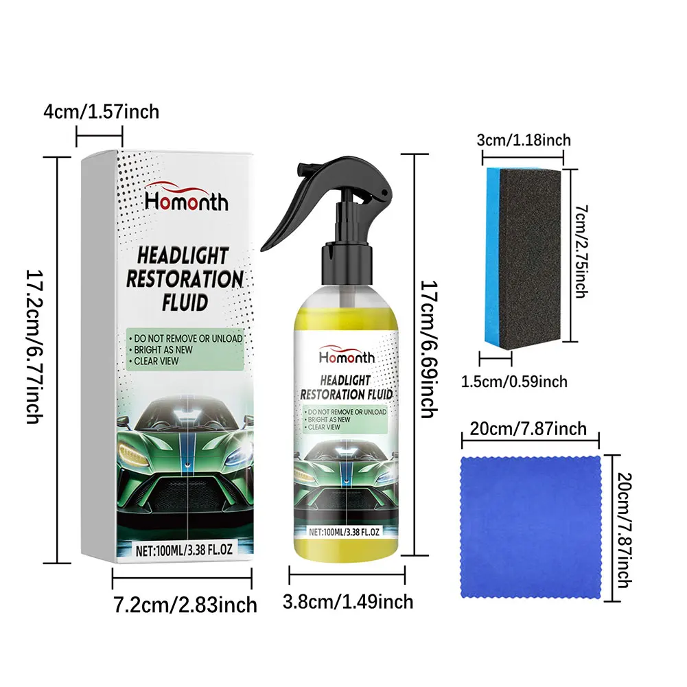 100ml Car Headlight Polishing Agent Scratch Remover with Sponge & Cloth Headlight Restoration Kit Headlight Cleaner Restorer Kit view 5