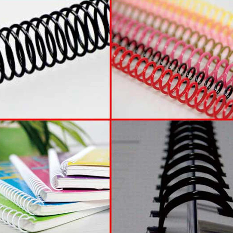 100PCS/Lot A3 A4 Plastic 46 Hole Loose-Leaf Notebook Paper Binding Spiral Ring Book Single Wire Rubber Punch Coil Supplies