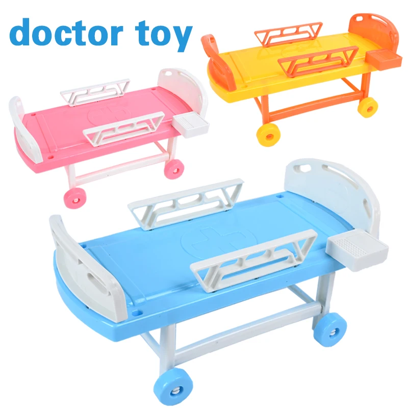 Juguete para jugar a las casitas para niños, cama de Hospital, simulación de médico, enfermera, accesorios de juego masculino y femenino, cama de muñeca, cama médica, juguete