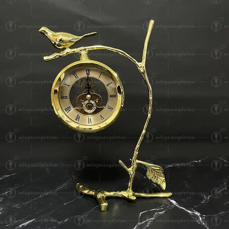Modern Light Luxury High-End Table Clock, Decorative Ornament for Living Room & Wine Cabinet, Desktop Clock for Office