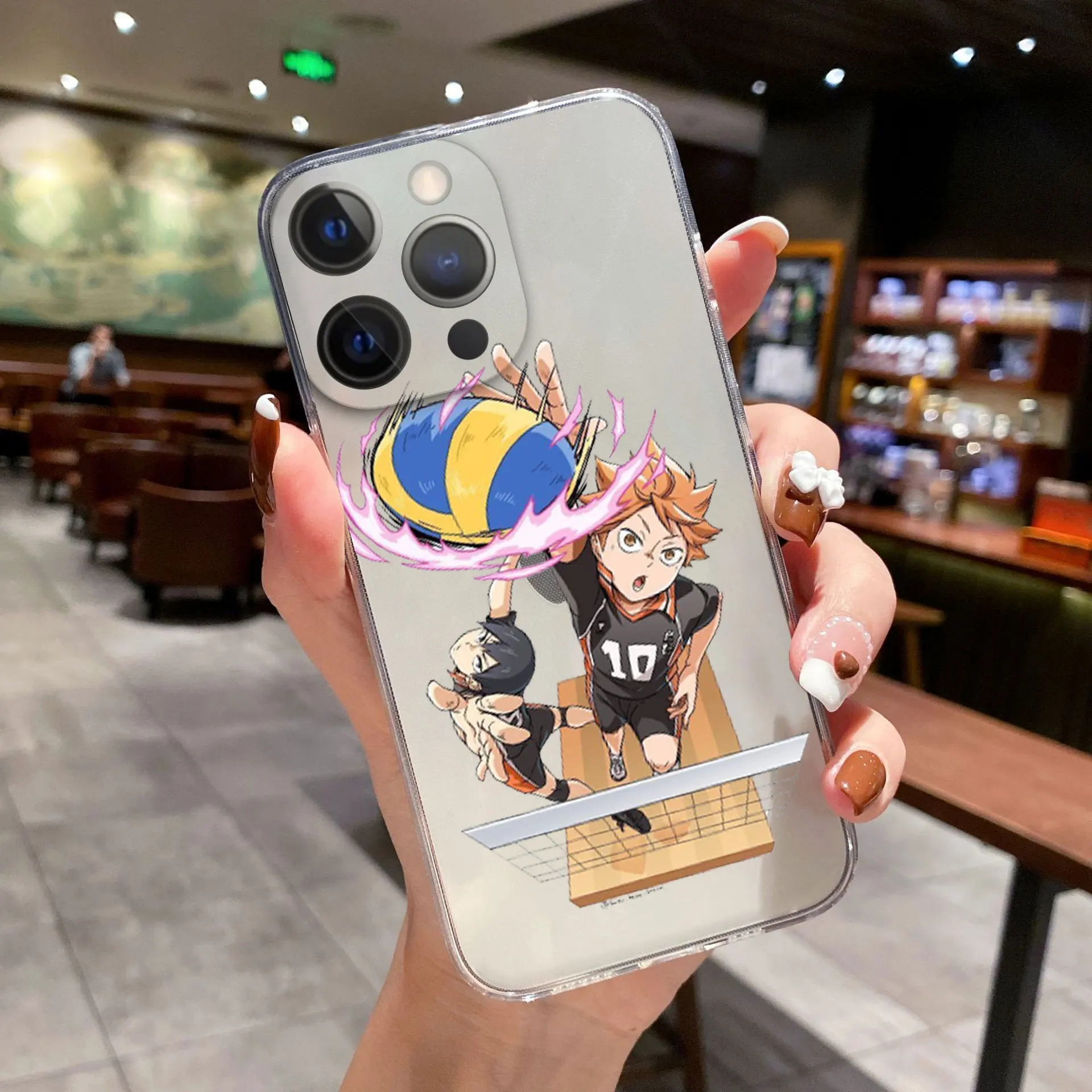 Funda de teléfono de Anime Haikyuu Love Volleyball para iPhone, 11, 12, 13 Pro Max, X, XR, XSMAX, X, 6s, 8, 7Plus, 13, Mini, transparente, suave, parachoques trasero