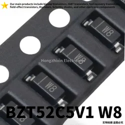 100PCS Brand new quality BZT52C5V1 W8 SOD-123 silk screen printing W8 Zener diode