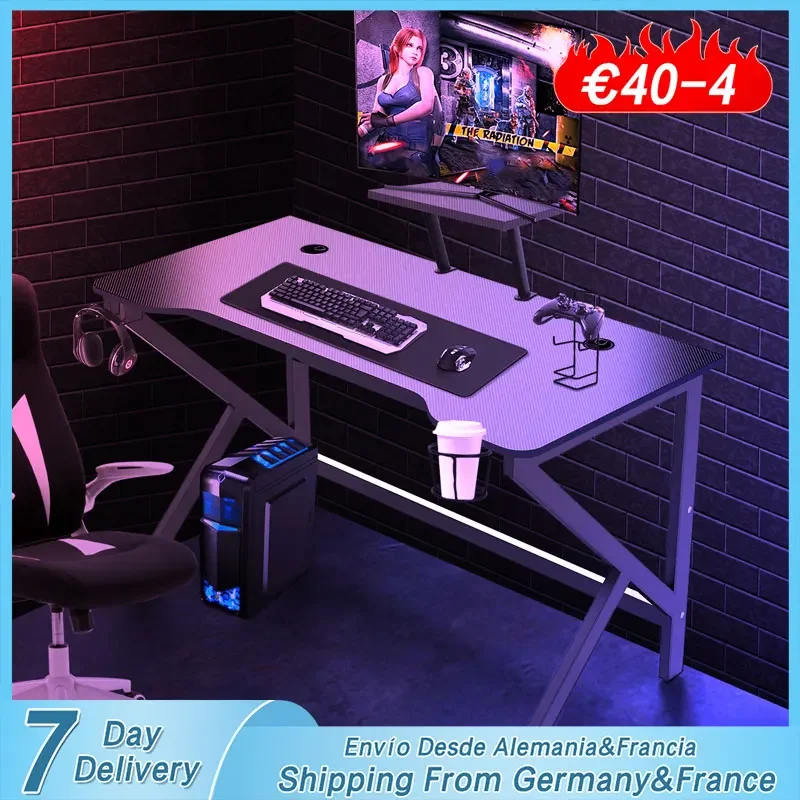 

Computer Desk Game Tables Desktop Ergonomic Gaming Table Computer Room Desks With Computer Screen Handle Earphones Bottle Stand