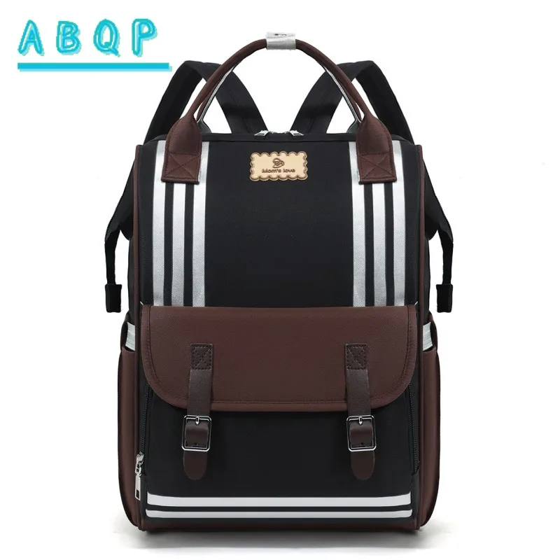 Diaper Bag Backpack Luxury Brand Splicing Color Fashion Baby Diaper Backpack Large Capacity Multifunctional Going Out Baby Bag