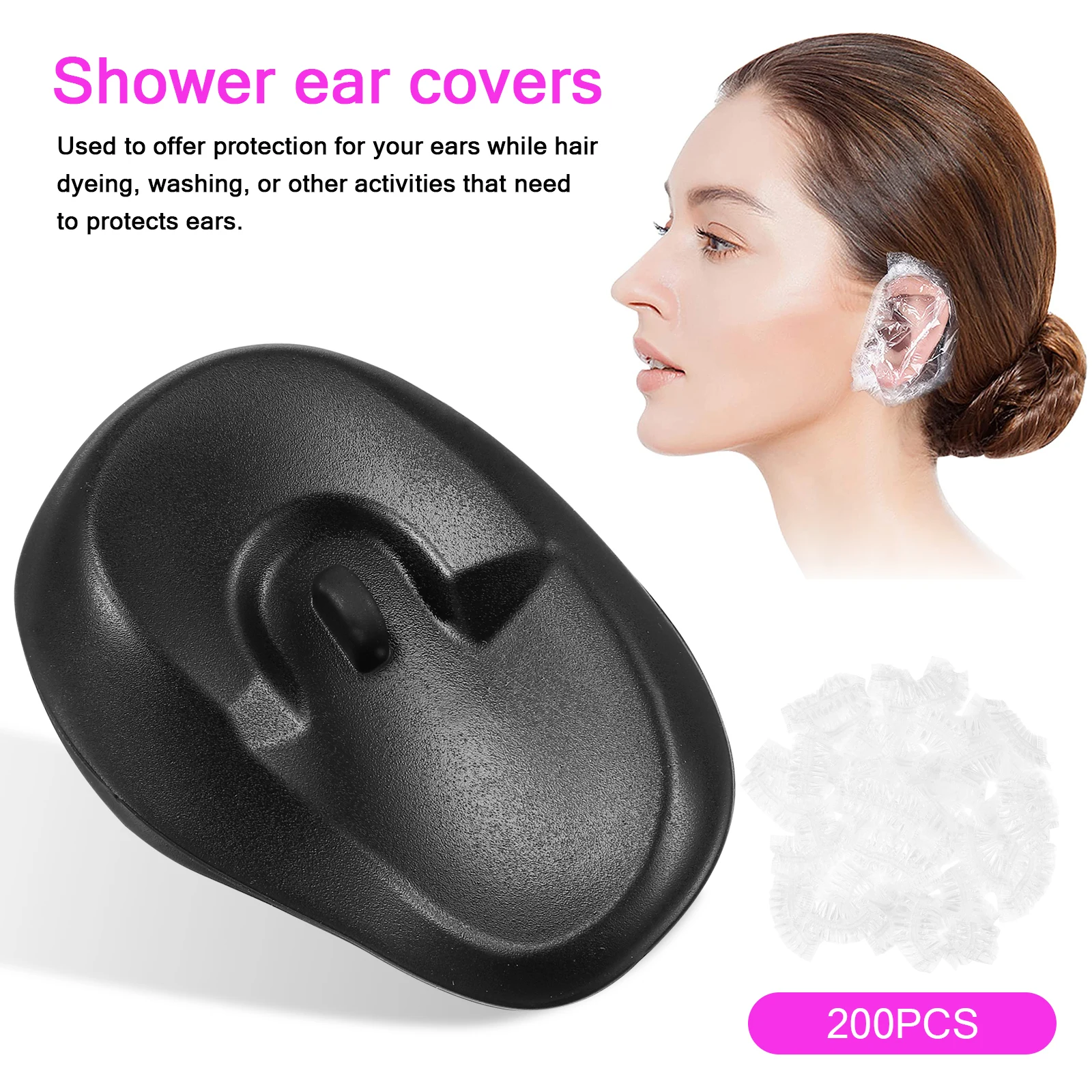 

206Pcs Ear Protectors for Hair Dye Bathing Barbershop Use Comfortable Fit Reusable Ear Cover for Women Men Kids