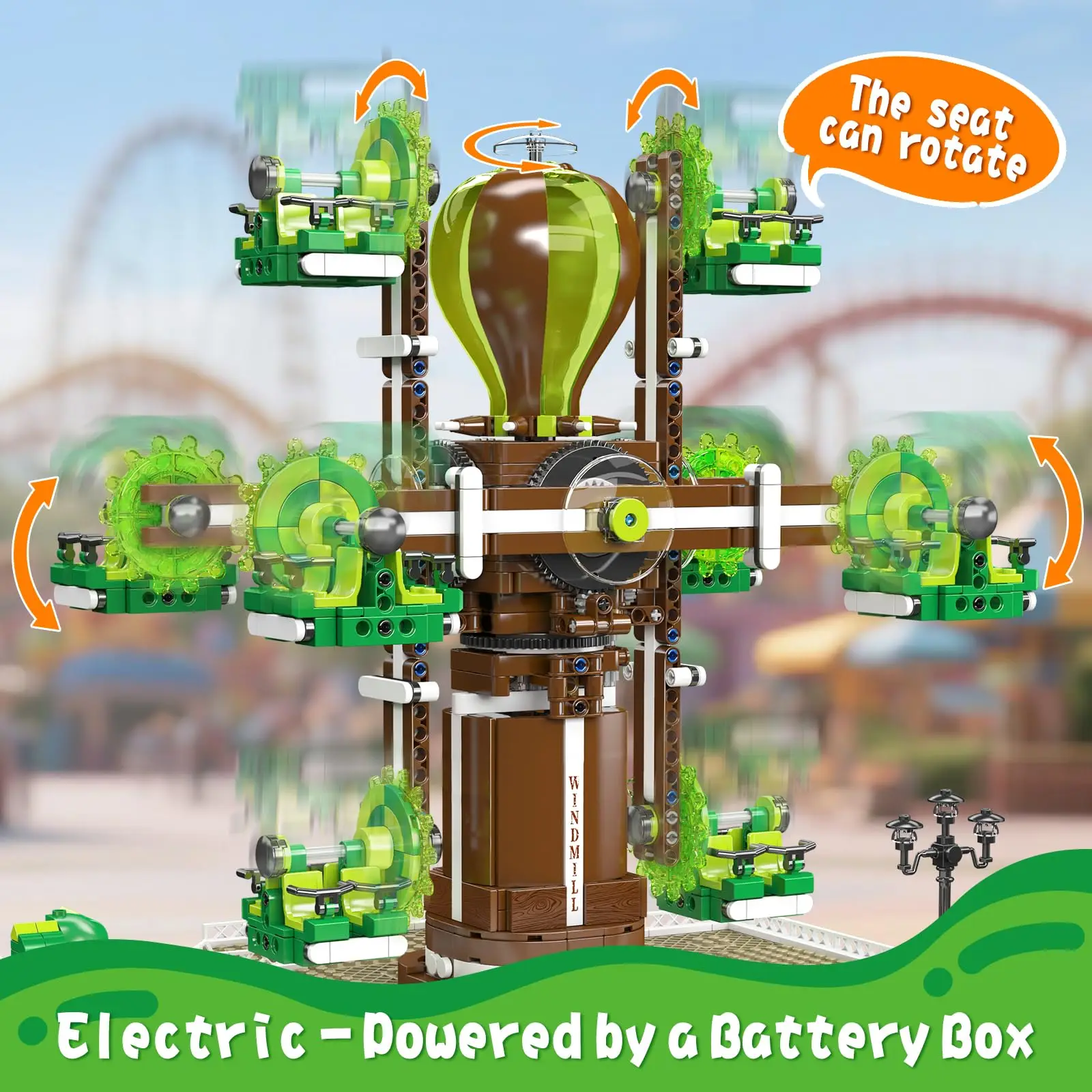 مولد كينج 11026 ألعاب الملاهي الفنية شجرة الطبيعة الآلية طاحونة بنة الطوب الاطفال هدية الكريسماس #3