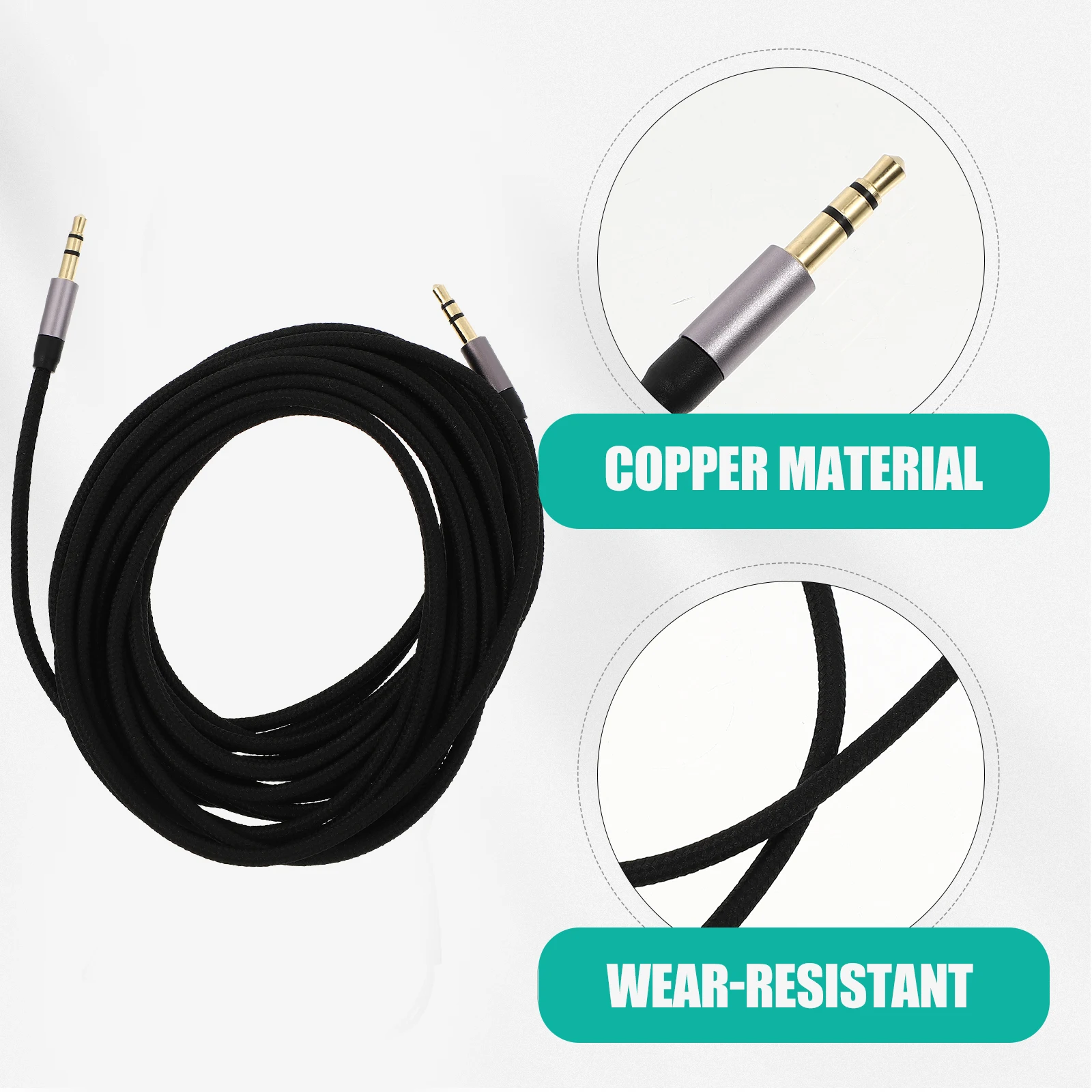 

3.5Mm Male To Male Nylon Braided Stereo Auxiliary For Headphone Jack Oxidation Resistant Durable Aux Cable For Mp3 Smart Devices