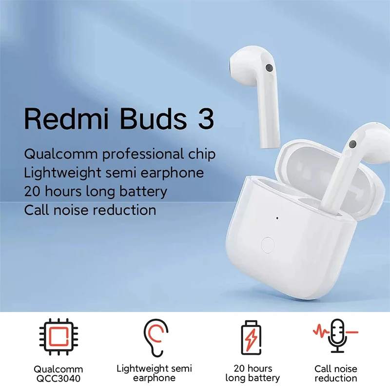 Xiaomi Buds 3 TWS Wireless Headphones Sports Waterproof Headset Noise Reduction Earbuds With Mic Stereo Sound Quality Earphones