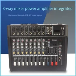 4 / 6 / 8 /12 way Mixer with Amplifier Professional Stage Performance Wedding Outdoor High-power Bluetooth All-in-one