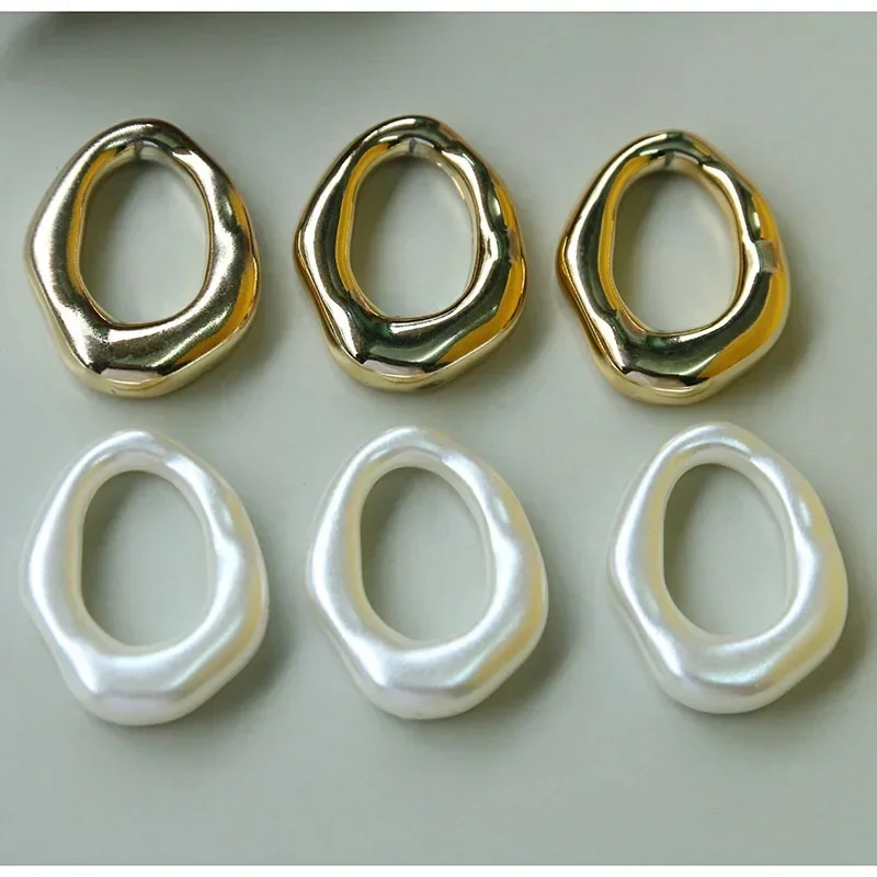 5pcs European and American style metal texture irregular geometric hollow ring diy acrylic earrings pendant material