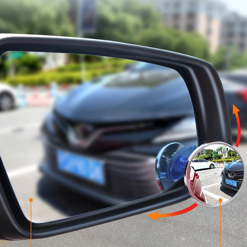 1/2Pcs New Round Frame Convex Blind Spot Mirror 360 Degree Safety Driving Wide-angle Adjustable Rearview Mirror Car Accessories