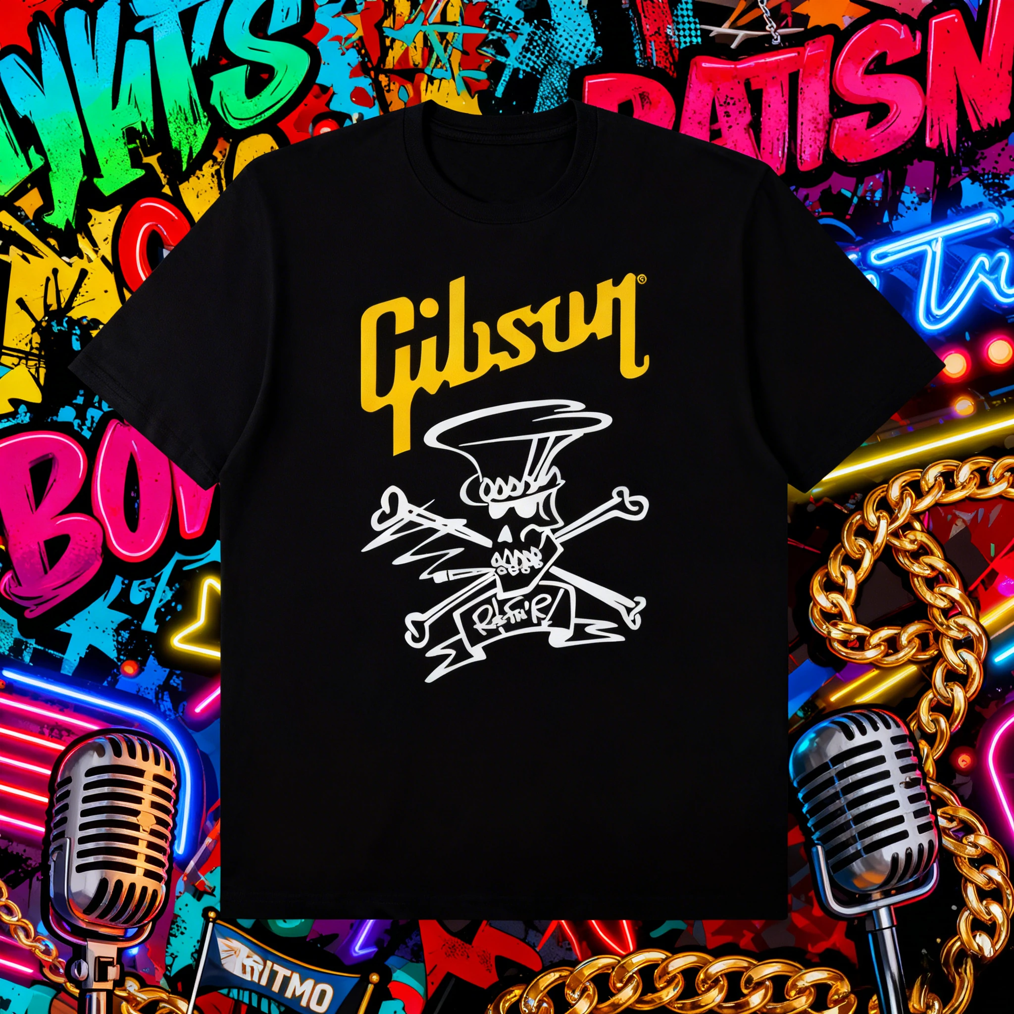 2025-26 الصيف مائل سلسلة جيبسون ليه بول 100% مطبوعة القطن الخالص تي شيرت الرجال والنساء في الهواء الطلق عادية تنفس #1