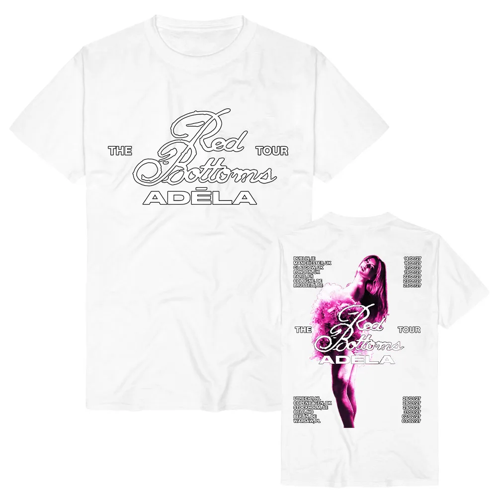 Adela Adéla The Red Bottoms Tour 2027 T-shirt Cotton Soft Short Sleeve Summer Tshirts Graphic Print Merch Women Men Clothing Top