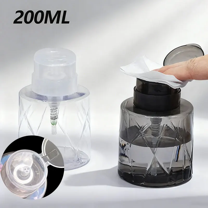 

Lockable Empty Refillable Press Bottle Manicure Nail Cleaner Makeup Remover Container Bottle Pump Dispenser Nail Art Tools