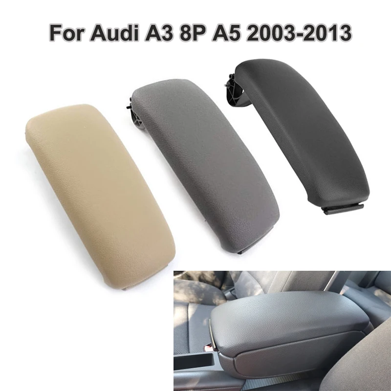 

Leather Car Armrest Latch Cover Center Console Armrest Cover Car Storage Box Lid Cover for Audi A3 8P A5 2003-2013 8P0864245P