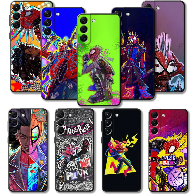 Phone Case For Samsung Galaxy S24 S23 S22 S21 S20 FE Ultra S10 Plus Note 20Ultra 10Plus Marvel Cool Spider Punk Hobie Cover